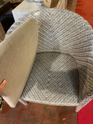 Sillón ratán natural blanco y gris