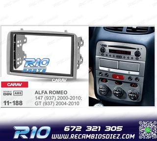 MARCO GRIS RADIO 2-DIN PARA ALFA ROMEO 147 Y GT