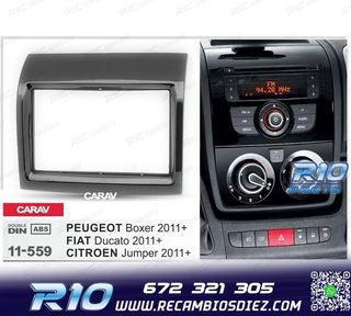 MARCO NEGRO BRILLO RADIO 2-DIN PARA CITROEN JUMPER PEUGEOT B