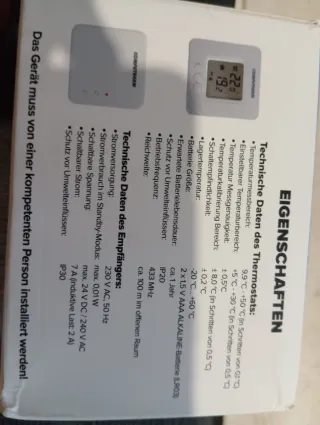 Termostato Digital Inalámbrico Computherm