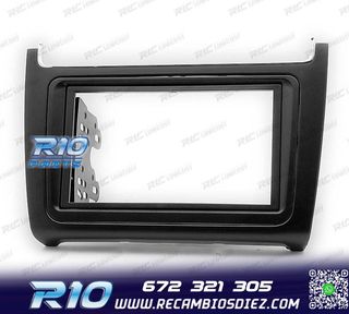 MARCO NEGRO COMPLETO RADIO 2-DIN PARA VOLKSWAGEN VW POLO 14+
