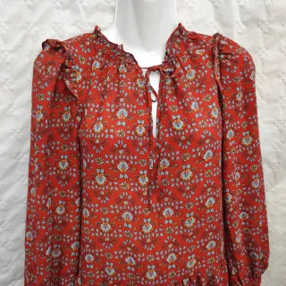 Vestido estampado rojo talla XS