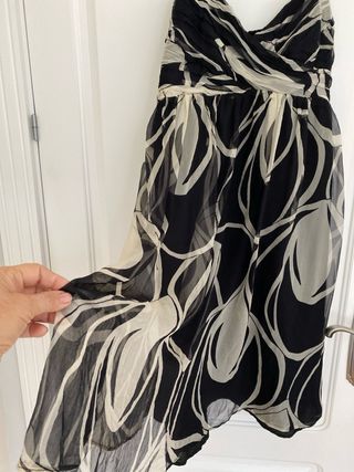 Vestido Negro y Beige