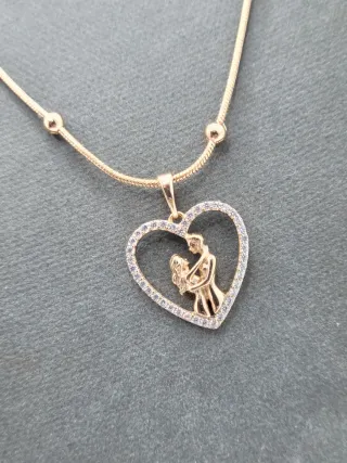 Colgante Corazón Pareja Bañado en Oro
