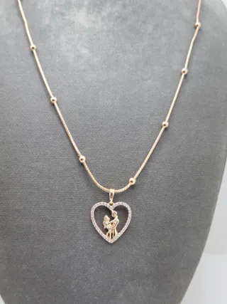 Colgante Corazón Pareja Bañado en Oro