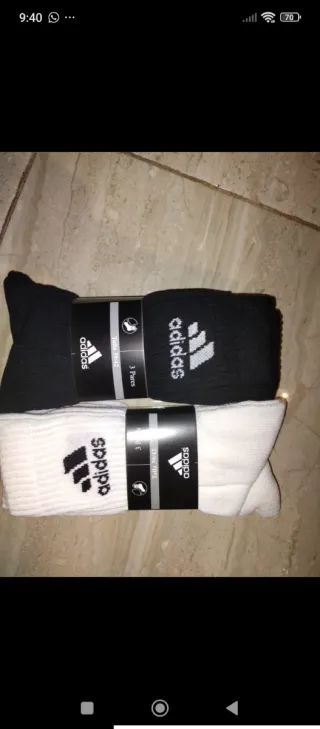 Calcetines Adidas Negros y Blancos Talla 42