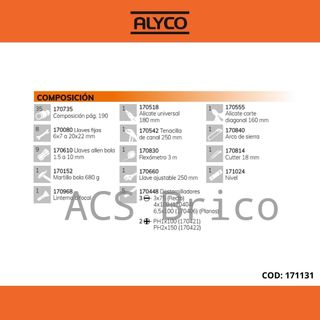 Caja Herramientas 67 Piezas Alyco 171131