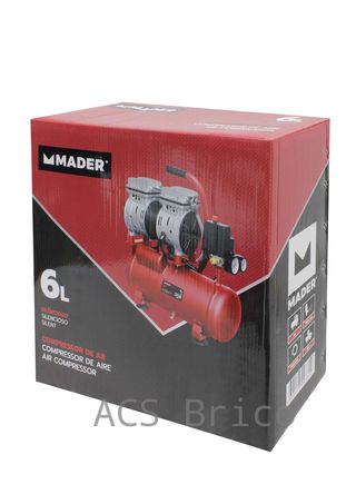 Compresor Aire Silencioso 6 L - 0,75 Hp - 09371 - Mader