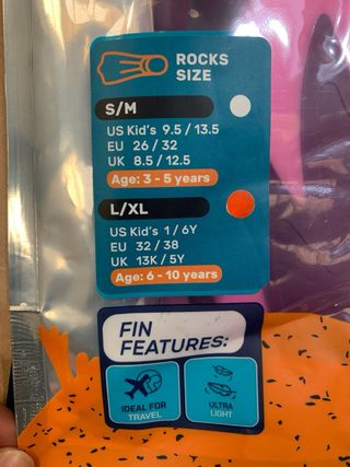 Aletas Snorkel Cressi Rocks Kid Talla L/XL (Niño)