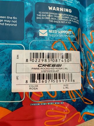 Aletas Snorkel Cressi Rocks Kid Talla L/XL (Niño)