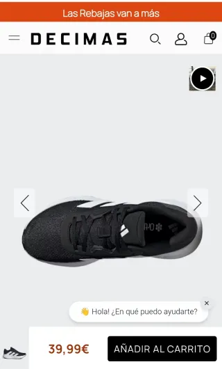 Deportivas Adidas Negras y Blancas Talla 38