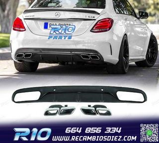 DIFUSOR MERCEDES C W205 LOOK AMG C63 14-18 + COLAS ESCAPE