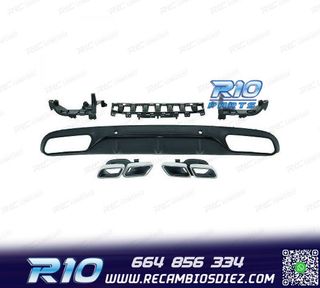 DIFUSOR MERCEDES C W205 LOOK AMG C63 14-18 + COLAS ESCAPE