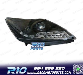 FAROS FORD FOCUS 08- LUZ DIURNA LED NEGRO