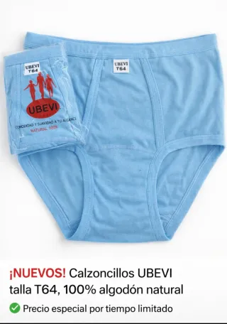 2 Calzoncillos Ubevi Clásicos Azul Talla 64