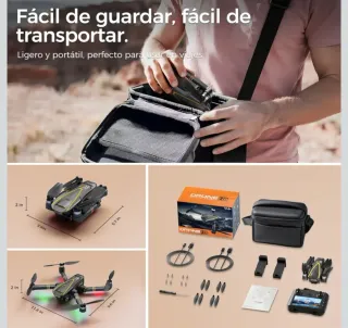 Dron Negro con Luces LED