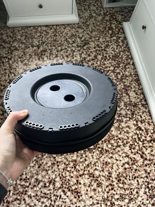 Taburete plegable bolso negro