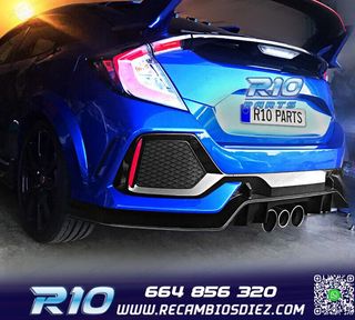 PARAGOLPES TRASERO HONDA CIVIC 16-20 LOOK NEW TYPE R