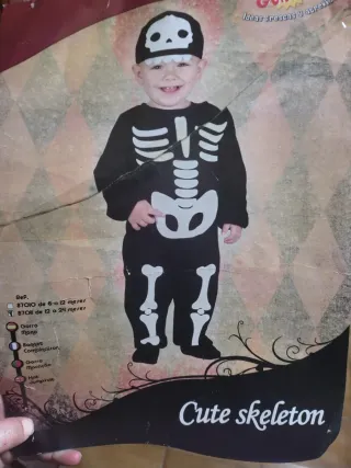 Disfraz esqueleto 12-24 meses