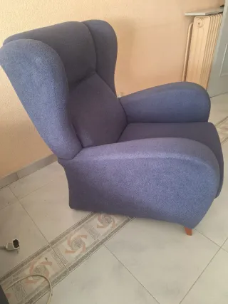 Butaca azul de tela