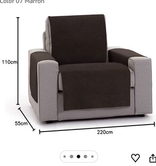 Funda sillón marrón y gris pana