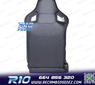 KIT ASIENTO DEPORTIVO SEMI BAQUET ESTILO RS CUERO NEGRO COST