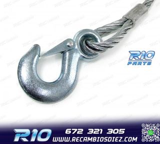 CABLE DE ACERO REMOLQUE CON DOBLE GANCHO