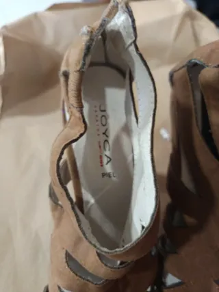 Sandalias tacón ante marrón JOYCA