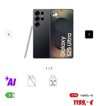 Samsung Galaxy S25 Ultra 512GB Negro