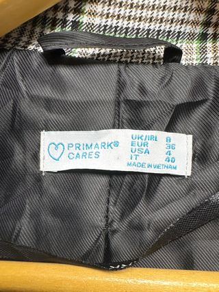 Americana cuadros gris multicolor