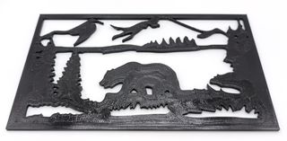 Mountain Bear Silhouette Art Natura Animali 3D