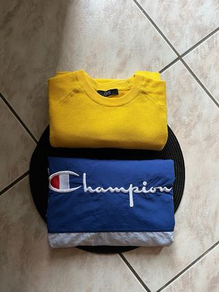 Maglione Giallo OVS e FelpaS Champion Blu M