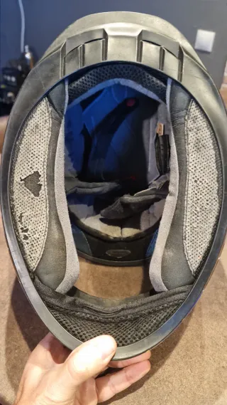 Casco de moto G-MAC azul y blanco