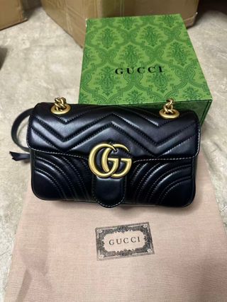 Borsa Gucci GG Marmont Catena Nero Dorato