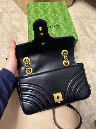 Borsa Gucci GG Marmont Catena Nero Dorato