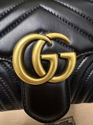 Borsa Gucci GG Marmont Catena Nero Dorato