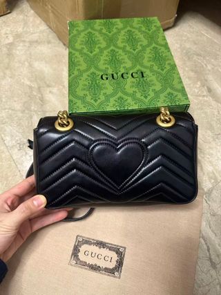 Borsa Gucci GG Marmont Catena Nero Dorato