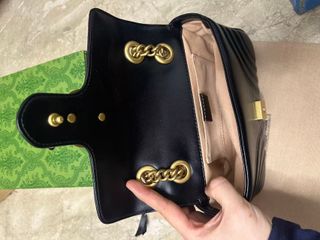 Borsa Gucci GG Marmont Catena Nero Dorato