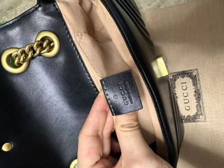 Borsa Gucci GG Marmont Catena Nero Dorato