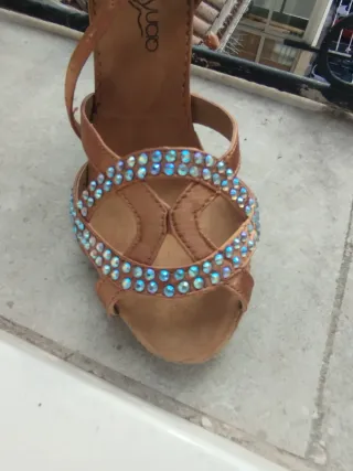 Zapatos de baile latinos saten cobre