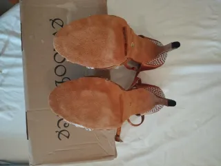 Zapatos de baile latinos saten cobre