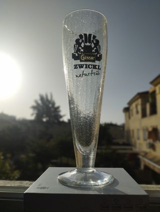 Vaso cerveza Gosser Zwickl craquelado vintage