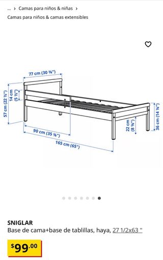 SNIGLAR Base de cama+base de tablillas, ikea