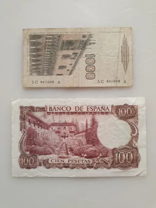 Lote 5 Billetes España-Italia, 1925-1982