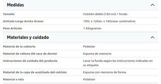 Colchón plegable 120 cm