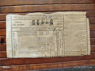 Billete Lotería Navidad 1931