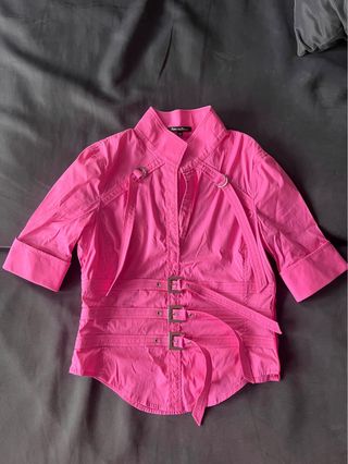 Camisa blusa asiática rosa