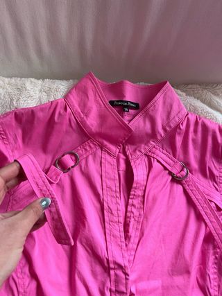 Camisa blusa asiática rosa