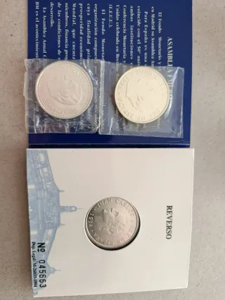 Lote 3 monedas 2000 Pesetas Plata