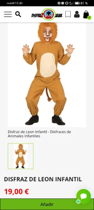 Disfraz León Talla 7-9